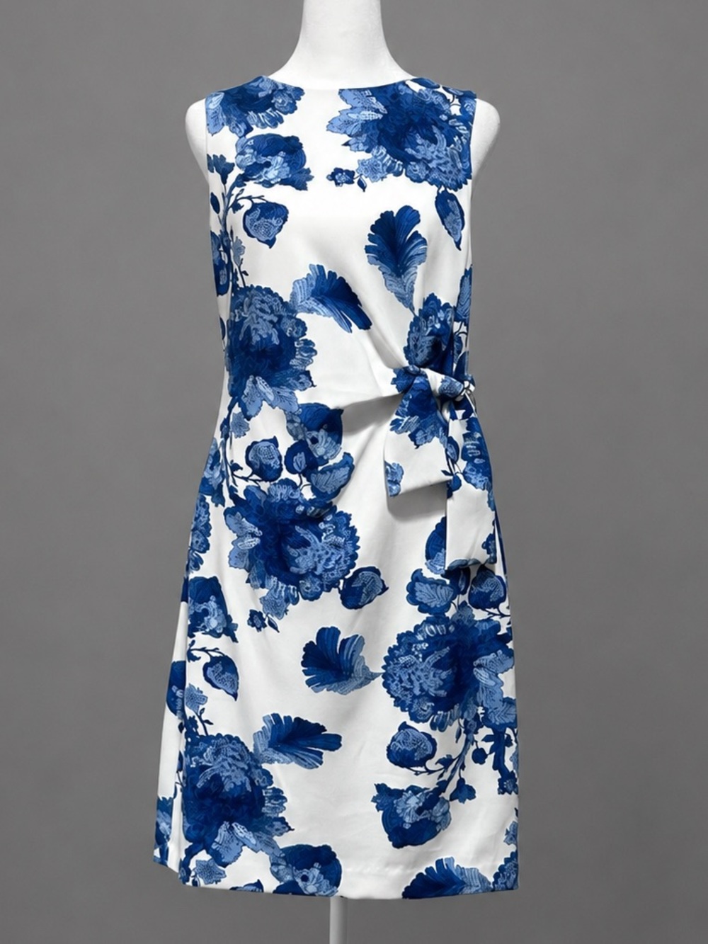 Tommy Hilfiger Blue White Floral Sheath Dress Women’s 4 NWT Side Tie
